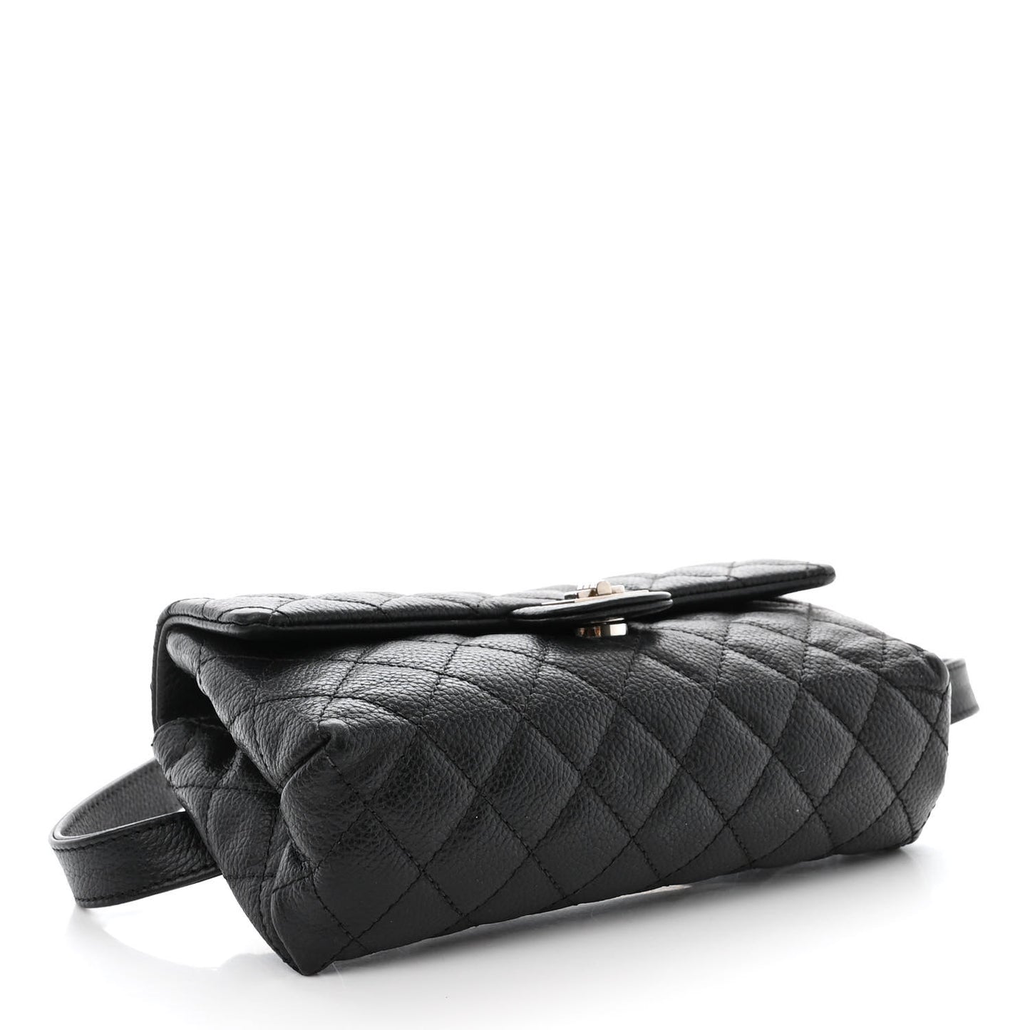 Grained Calfskin Quilted 2.55 Reissue Flap Belt Bag Clutch Black