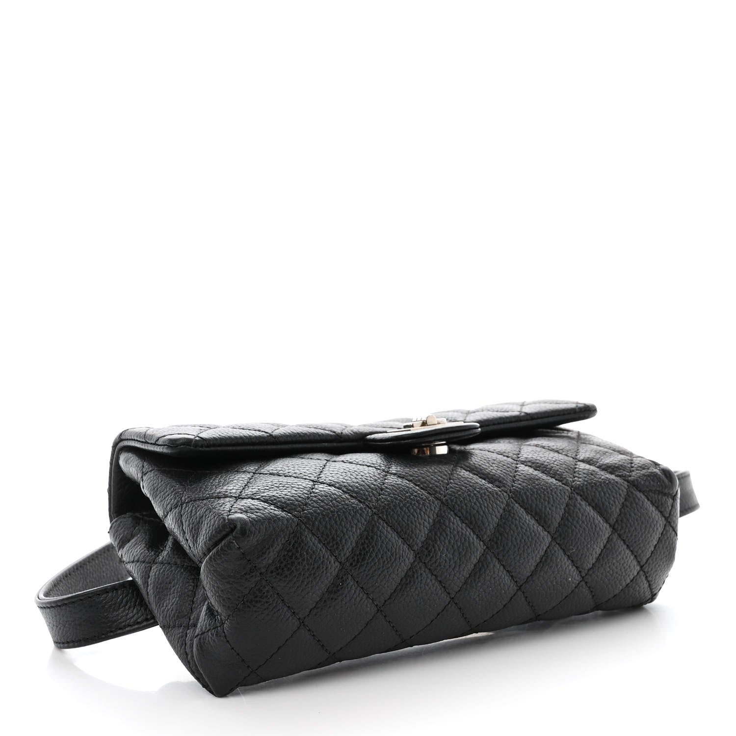 Chanel Grained Calfskin Quilted 2.55 Reissue Flap Belt Bag Clutch Black 4 of 12