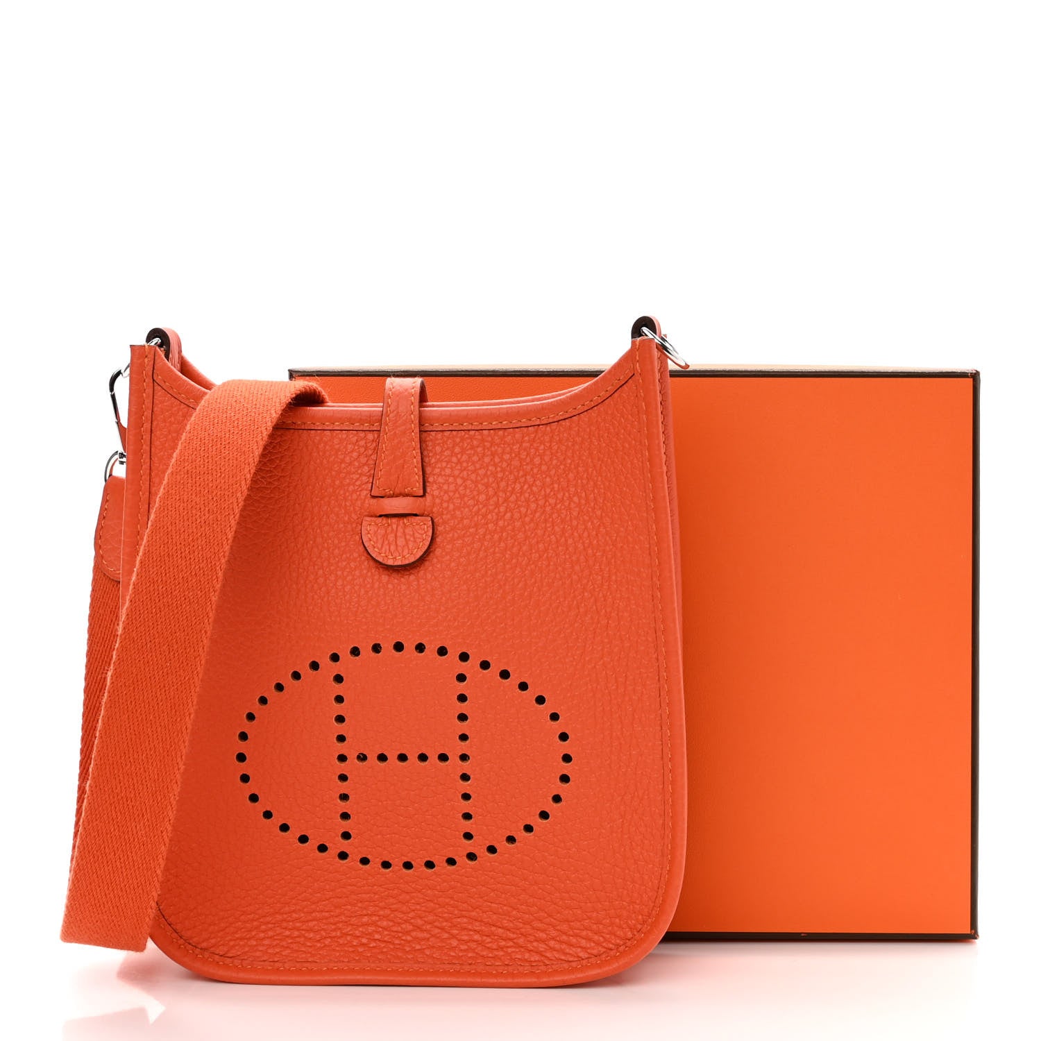 Hermes Taurillon Clemence Evelyne TPM Orange 10 of 10