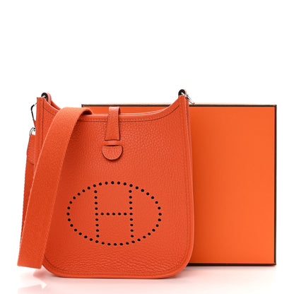 Hermes Taurillon Clemence Evelyne TPM Orange 11 of 11