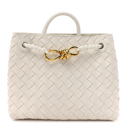 Bottega Veneta Nappa Intrecciato Small Andiamo Shoulder Bag White 1 of 9