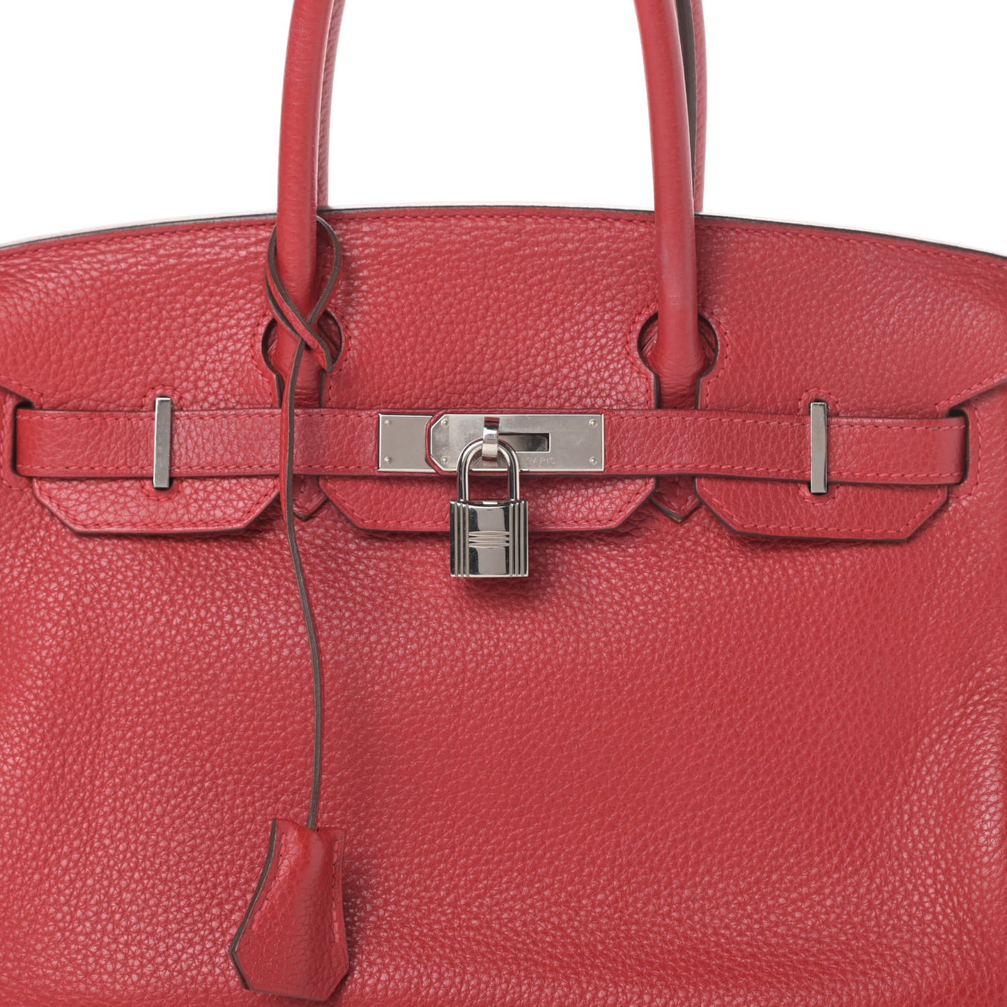 Taurillon Clemence Birkin 30 Rouge Casaque
