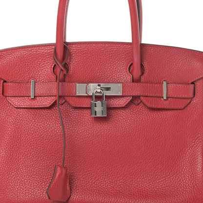 Hermes Taurillon Clemence Birkin 30 Rouge Casaque 8 of 15