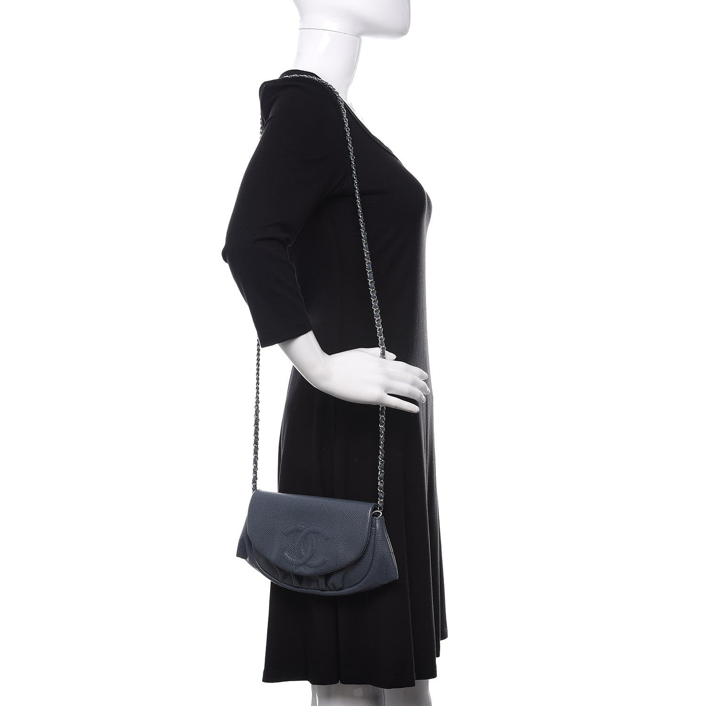 Caviar Half Moon Wallet On Chain WOC Blue