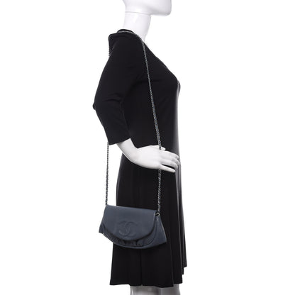 Chanel Caviar Half Moon Wallet On Chain WOC Blue 2 of 14