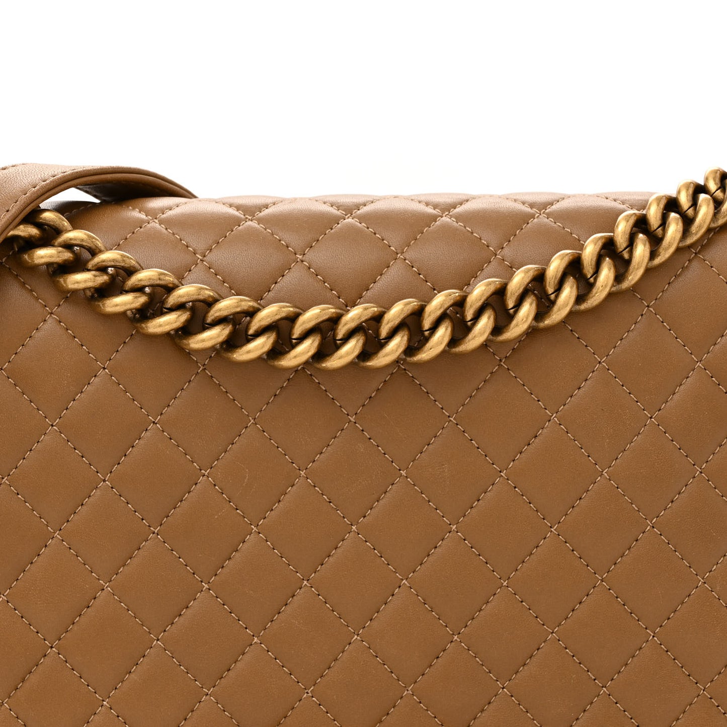 Lambskin Quilted New Medium Boy Flap Dark Beige