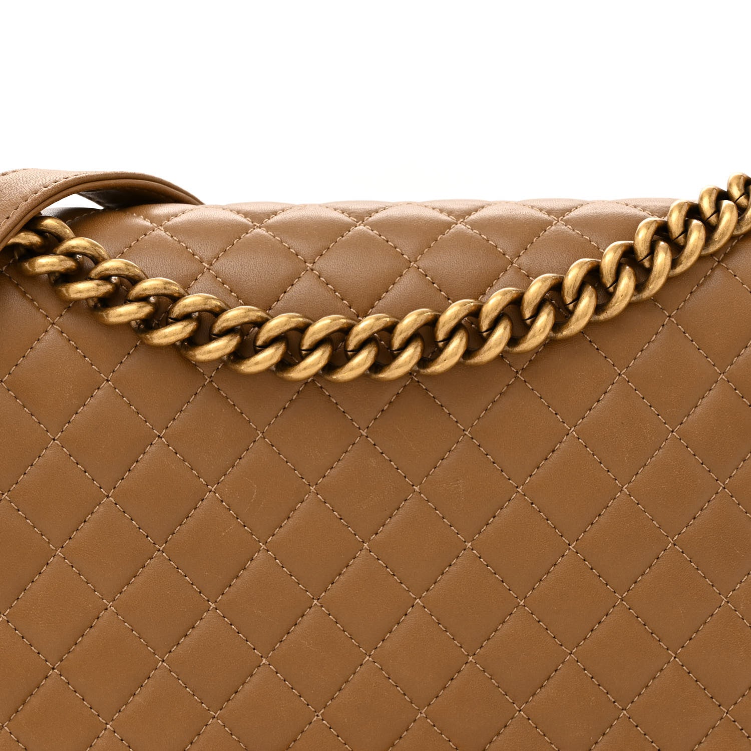 Chanel Lambskin Quilted New Medium Boy Flap Dark Beige 8 of 13