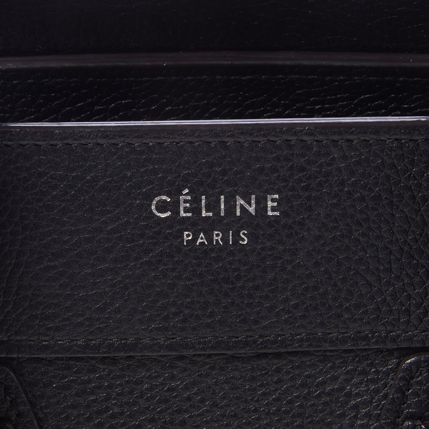Celine Drummed Calfskin Micro Luggage Black 7 of 10