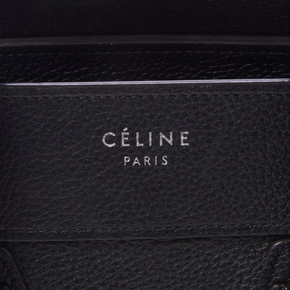 Celine Drummed Calfskin Micro Luggage Black 7 of 10