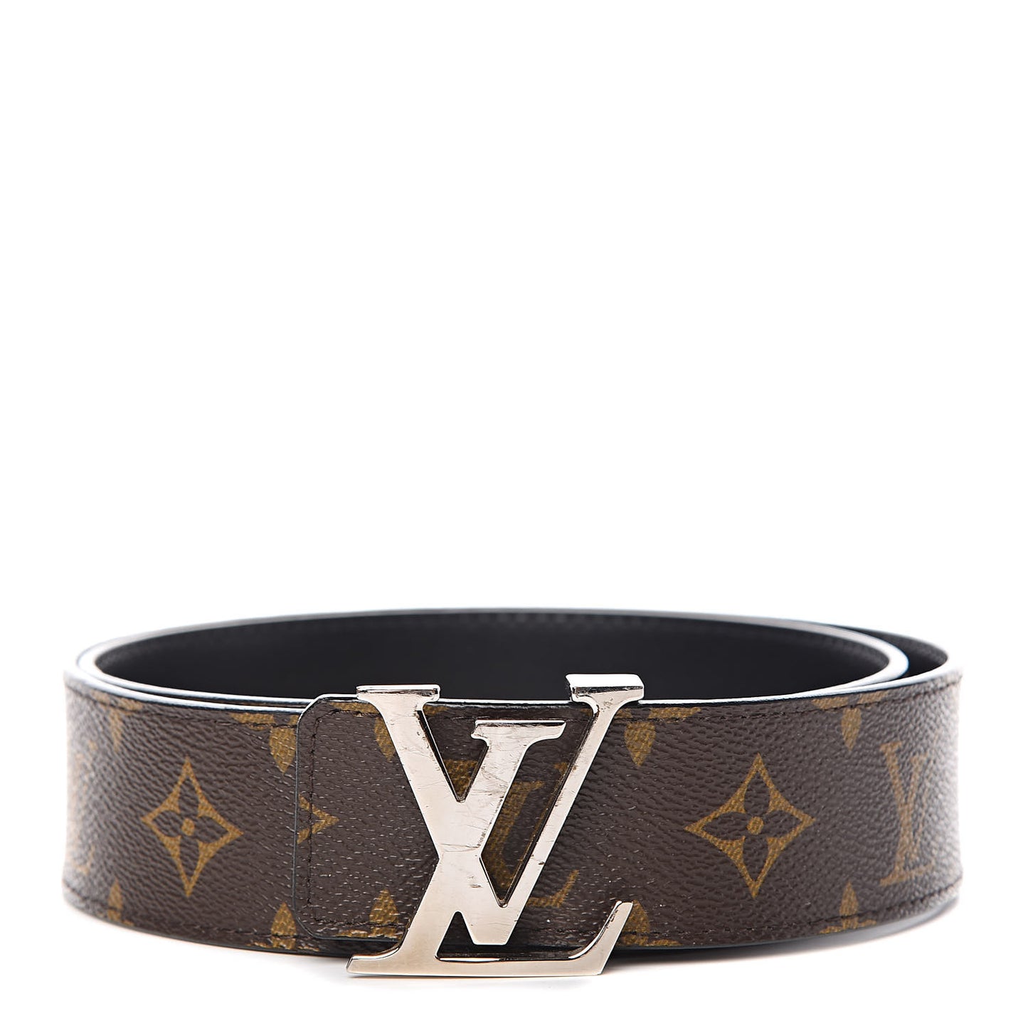 Calfskin Monogram 40mm LV Initiales Reversible Belt 85 34 Black