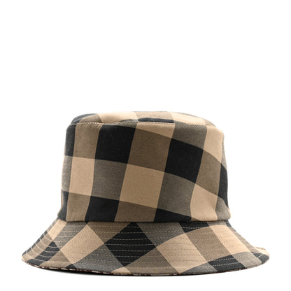 Christian Dior Polyester Cotton Gingham Oblique Reversible Bucket Hat 57 Beige 4 of 15