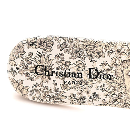 Christian Dior Cotton Strass Millefiori Embroidered Dway Slide Sandals 38.5 Gold 8 of 10