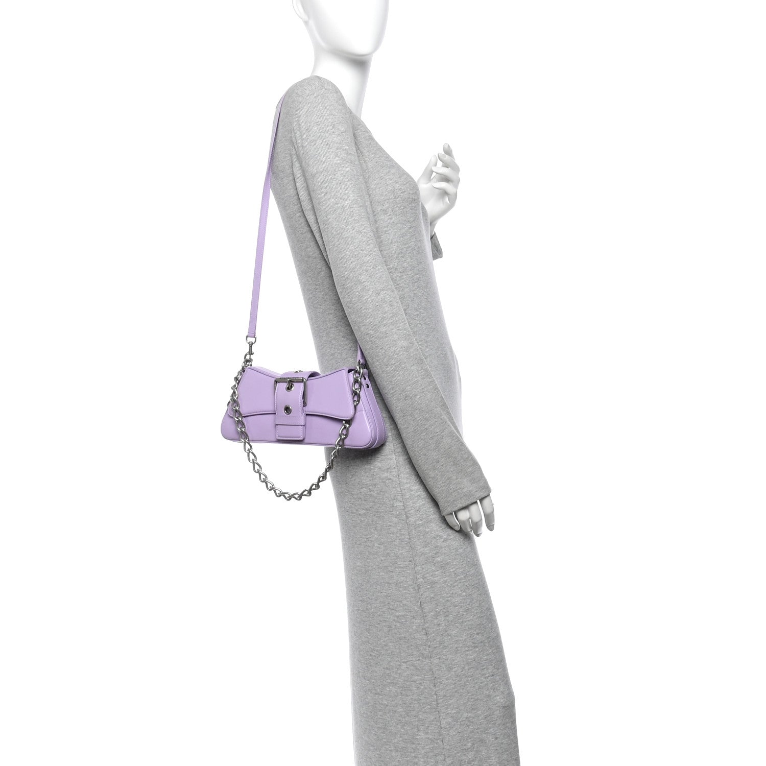 Balenciaga Smooth Calfskin Small Lindsay Shoulder Bag Lilac 2 of 12