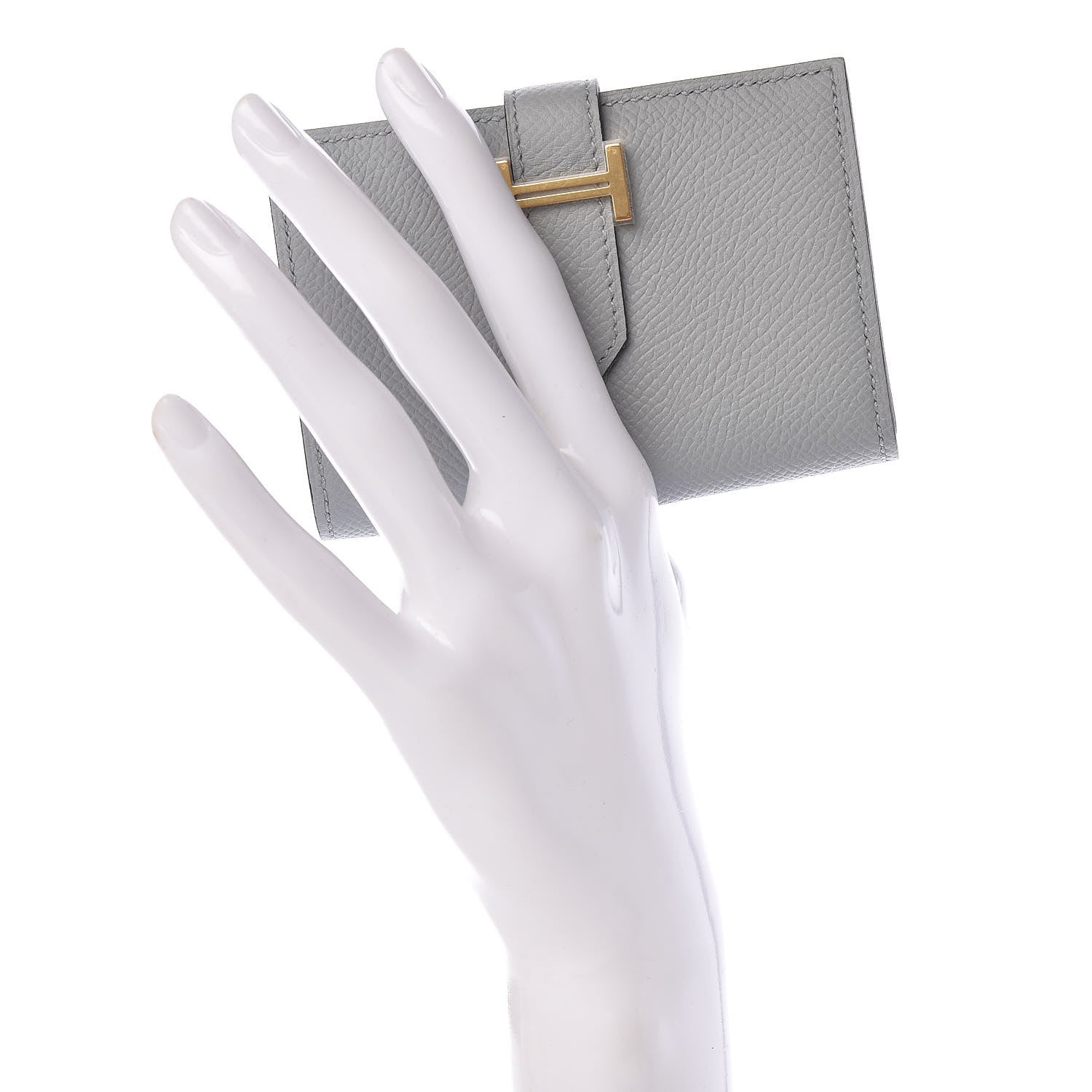 Hermes Epsom Bearn Card Holder Wallet Gris Mouette 2 of 9