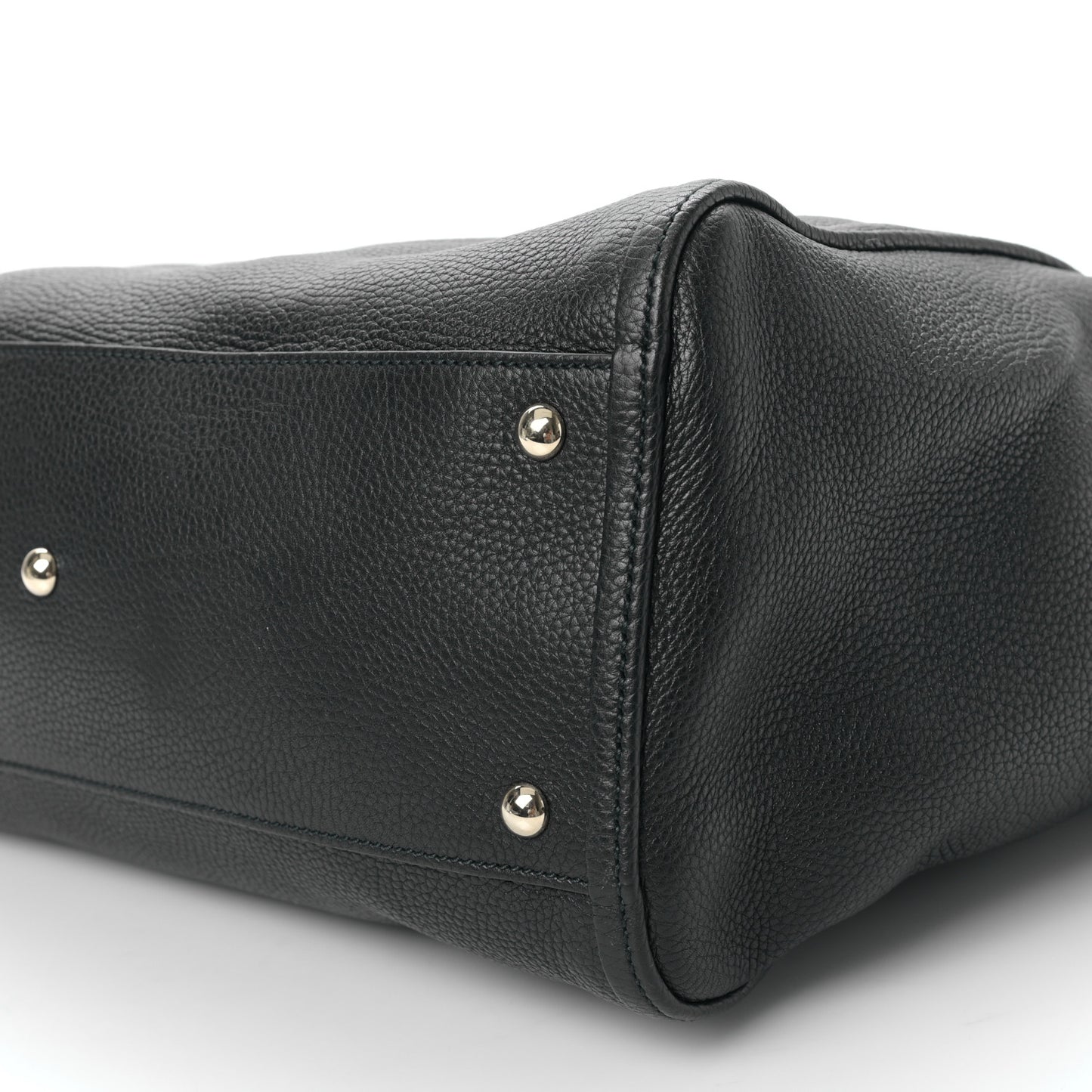 Pebbled Calfskin Medium Soho Shoulder Bag Black