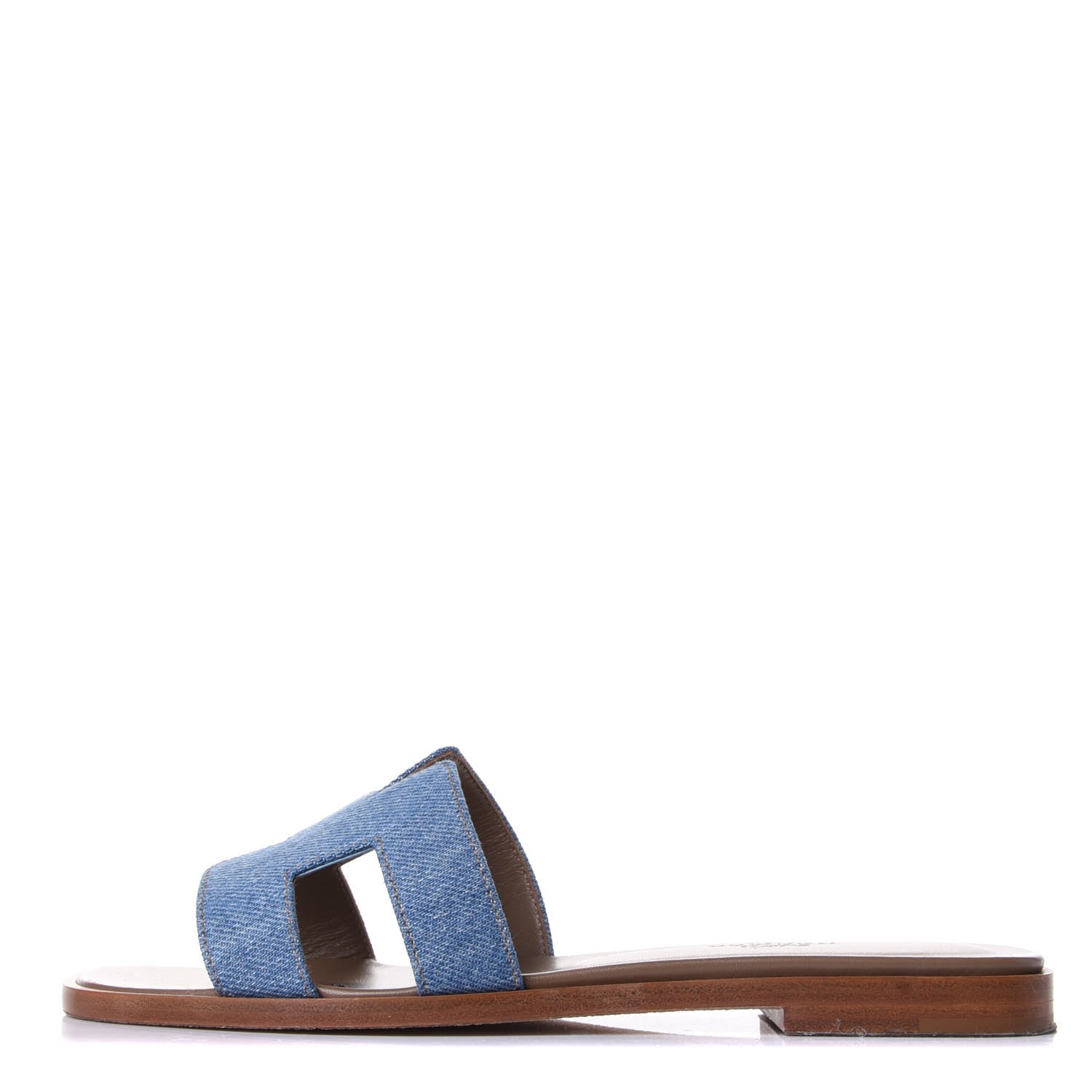 Hermes Denim Canvas Oran Sandals 35.5 Bleu Clair 1 of 10