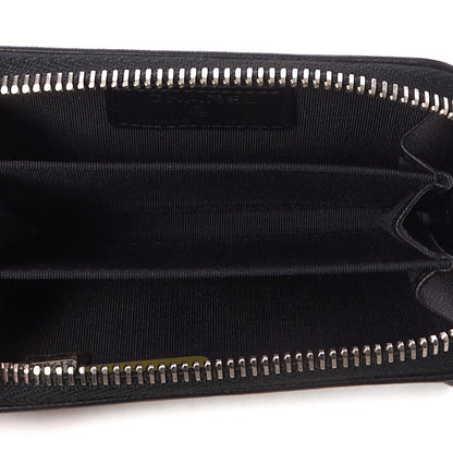 Chanel Lambskin Quilted Diamond CC Zip Around Coin Purse Black 7 of 11