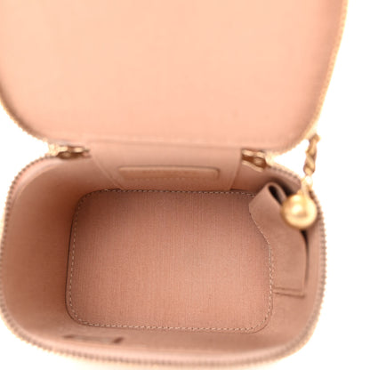 Chanel Calfskin Quilted Mini Perfect Fit Vanity Case With Chain Beige 5 of 11