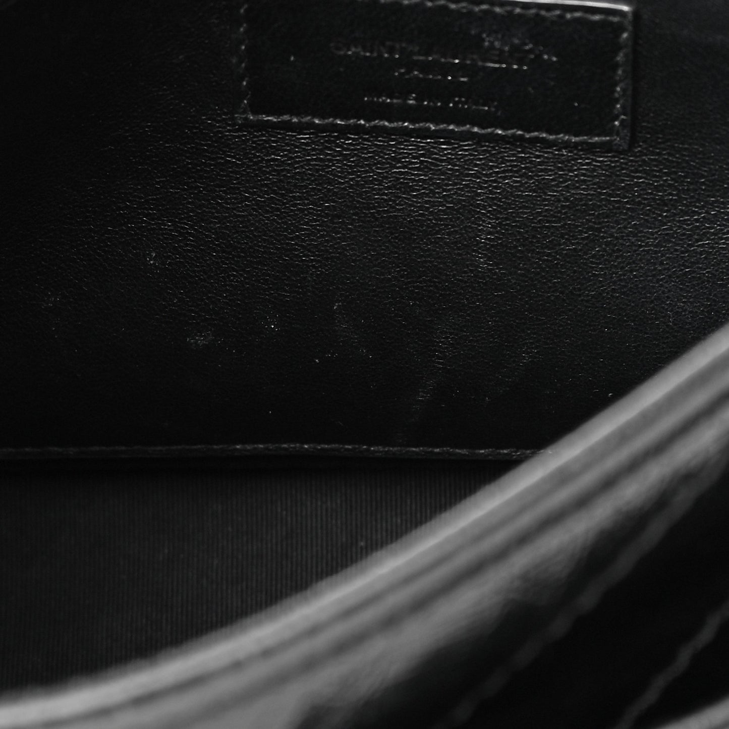 Crinkled Calfskin Matelasse Monogram Baby Niki Chain Satchel Black