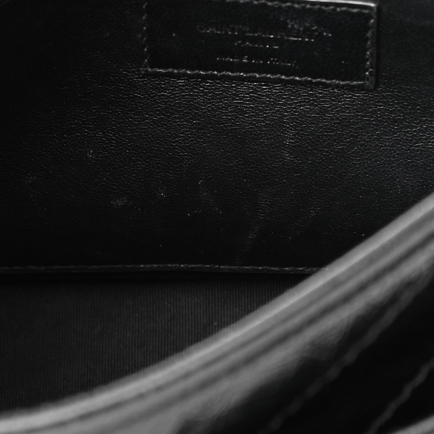 Saint Laurent Crinkled Calfskin Matelasse Monogram Baby Niki Chain Satchel Black 12 of 18