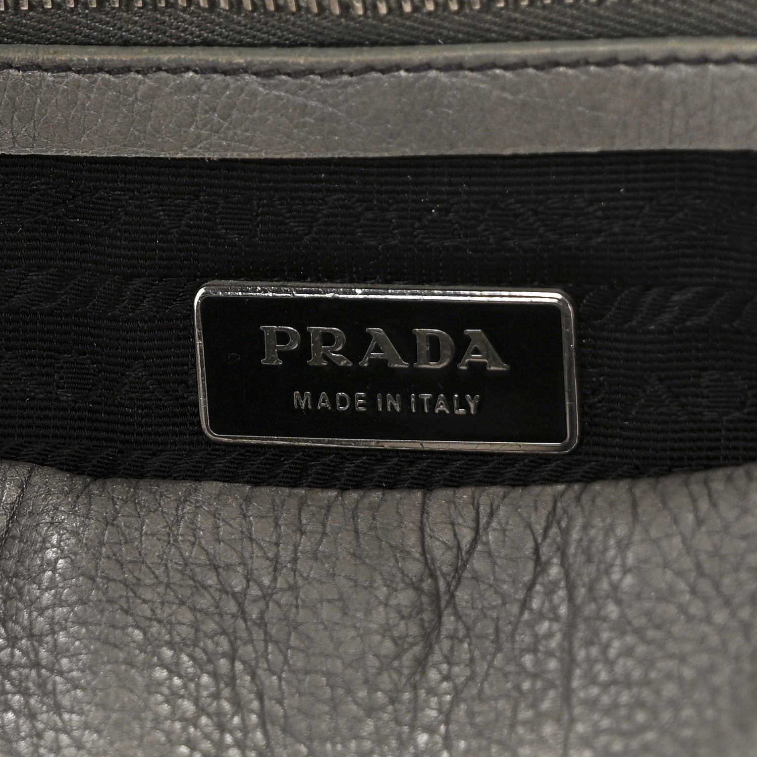 Prada Cervo Antik Easy Foldover Pushlock Satchel Grey 6 of 9