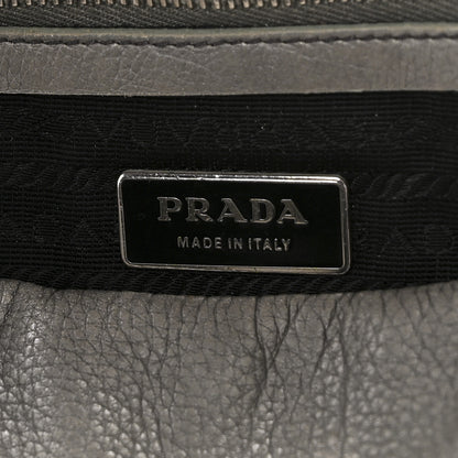 Prada Cervo Antik Easy Foldover Pushlock Satchel Grey 6 of 9