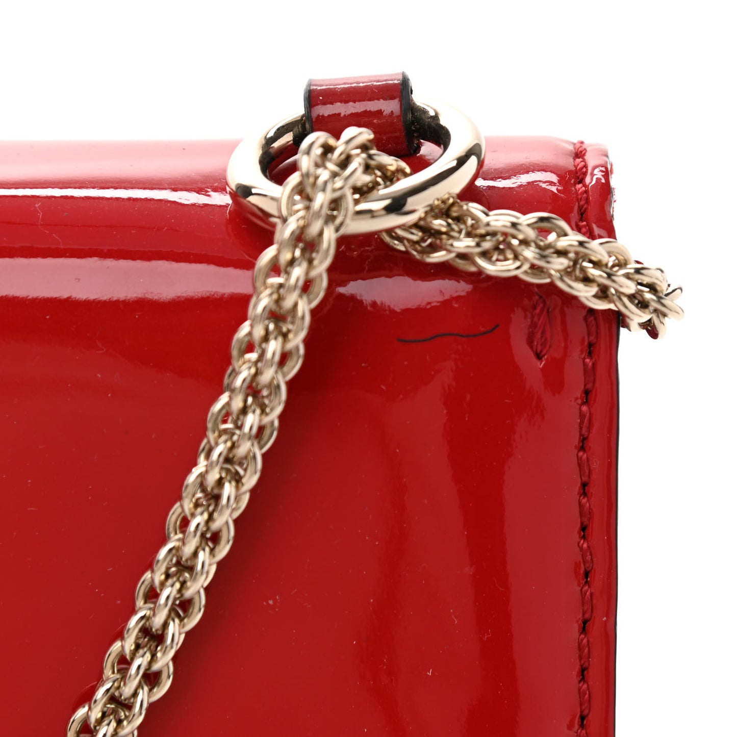 Patent Monochrome Medium Glam Lock Rockstud Flap Rosso Valentino