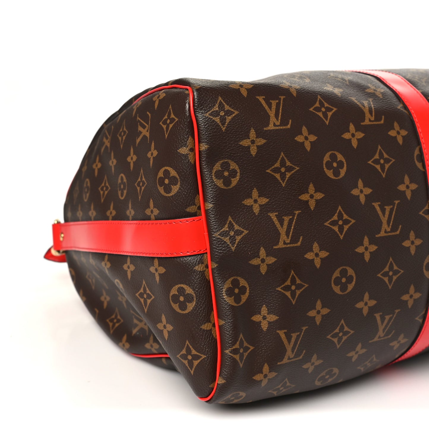 Calfskin Monogram Keepall Bandouliere 50 Coquelicot