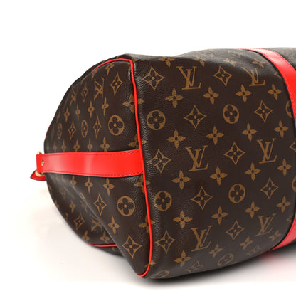 Louis Vuitton Calfskin Monogram Keepall Bandouliere 50 Coquelicot 7 of 8