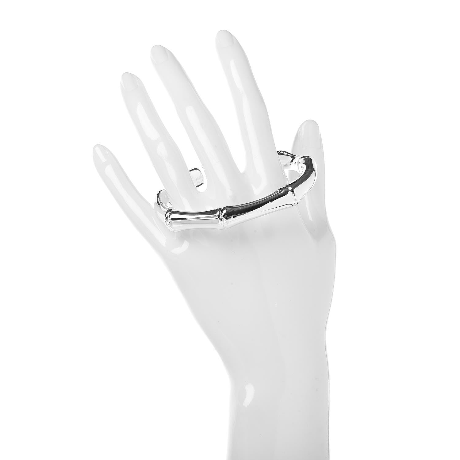Gucci Sterling Silver Bamboo Cuff Bracelet 17 2 of 6