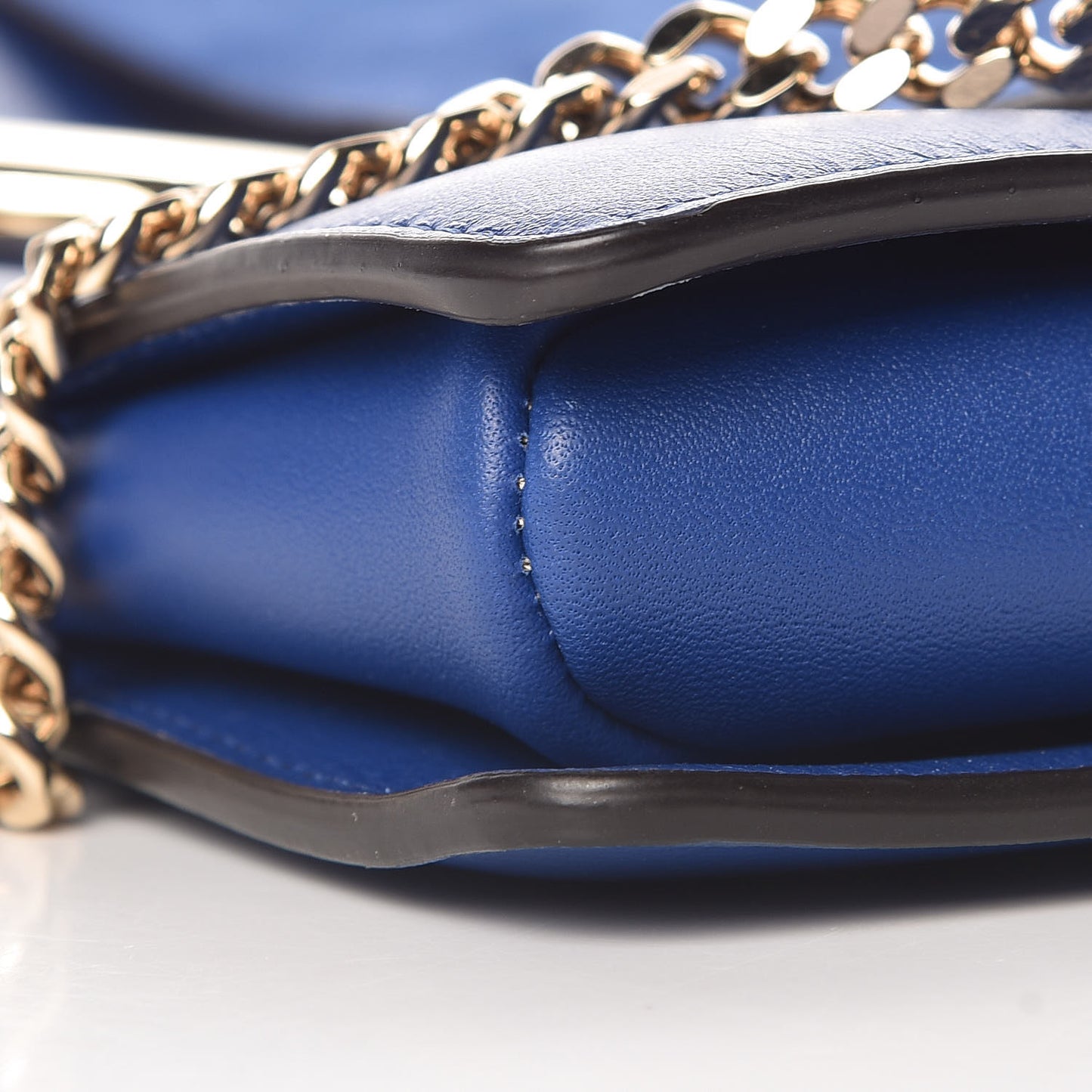 Suede Calfskin Small Faye Shoulder Bag Majesty Blue
