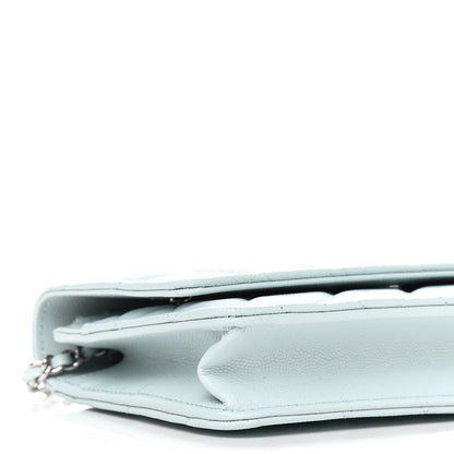 Chanel Caviar Quilted Wallet On Chain WOC Light Blue 9 of 10