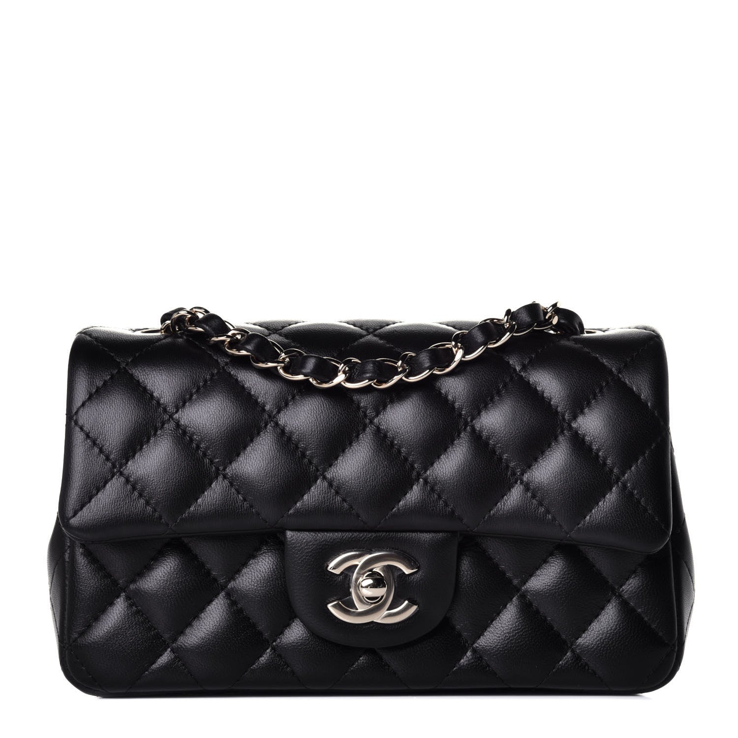 Chanel Lambskin Quilted Mini Rectangular Flap Black 1 of 9