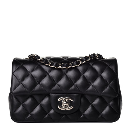 Chanel Lambskin Quilted Mini Rectangular Flap Black 1 of 9
