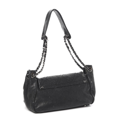 Chanel Calfskin Diamond Stitch Accordion Flap Black 4 of 14