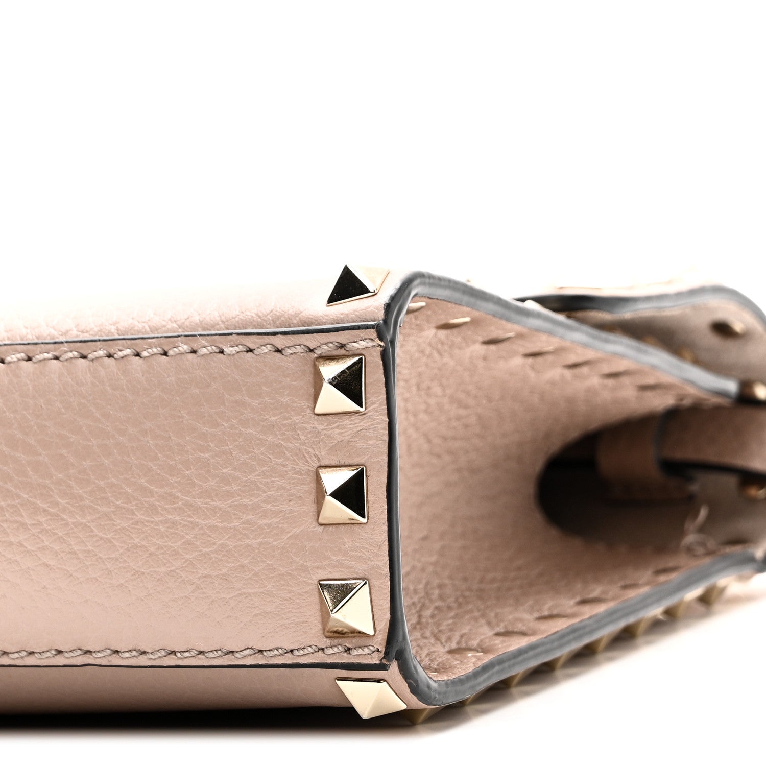 Valentino Garavani Pebbled Calfskin Medium Rockstud Flip Lock Crossbody Bag Poudre 9 of 10