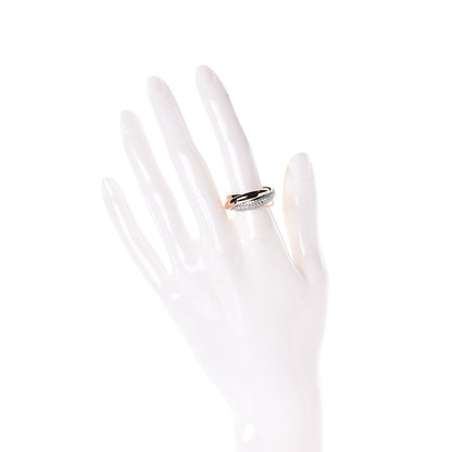 Cartier 18K White Yellow Pink Gold Diamond Classic Trinity Paved Ring 51 5.75 2 of 6