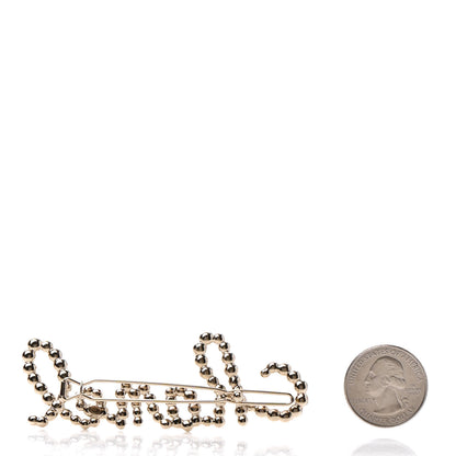 Chanel Metal Glass Swirling Pearls Hair Clip Gold 2 of 3