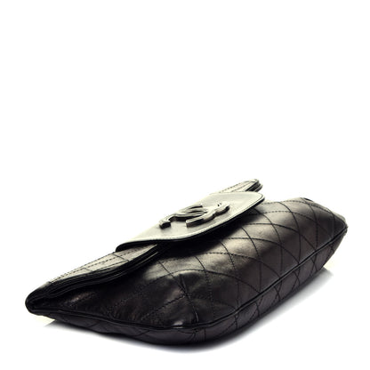 Chanel Lambskin Diamond Stitch Convertible Clutch Black 4 of 7