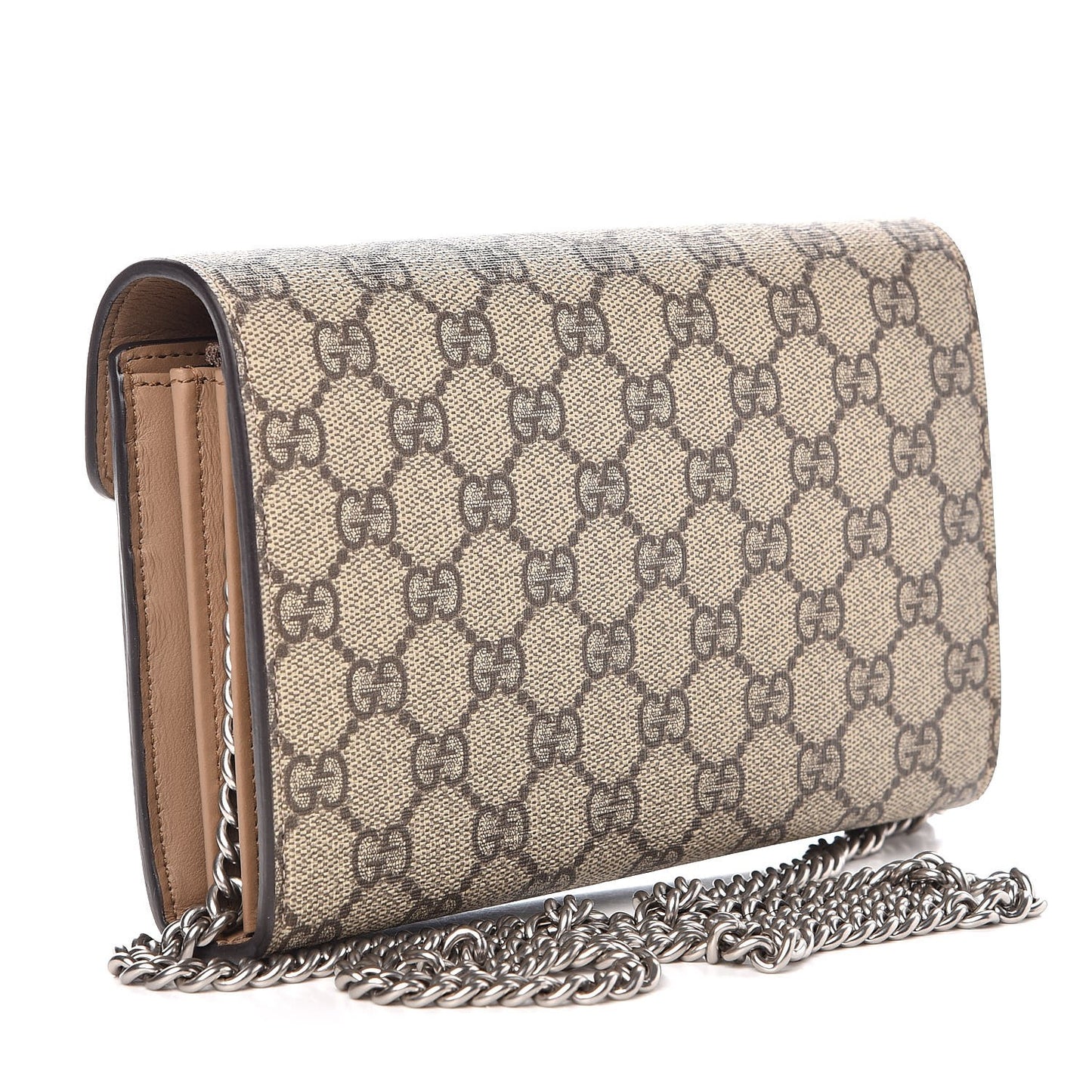 GG Supreme Monogram Mini Dionysus Chain Wallet Beige Taupe