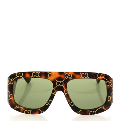Gucci Acetate Monogram Shield Sunglasses GG0983S Havana 2 of 7