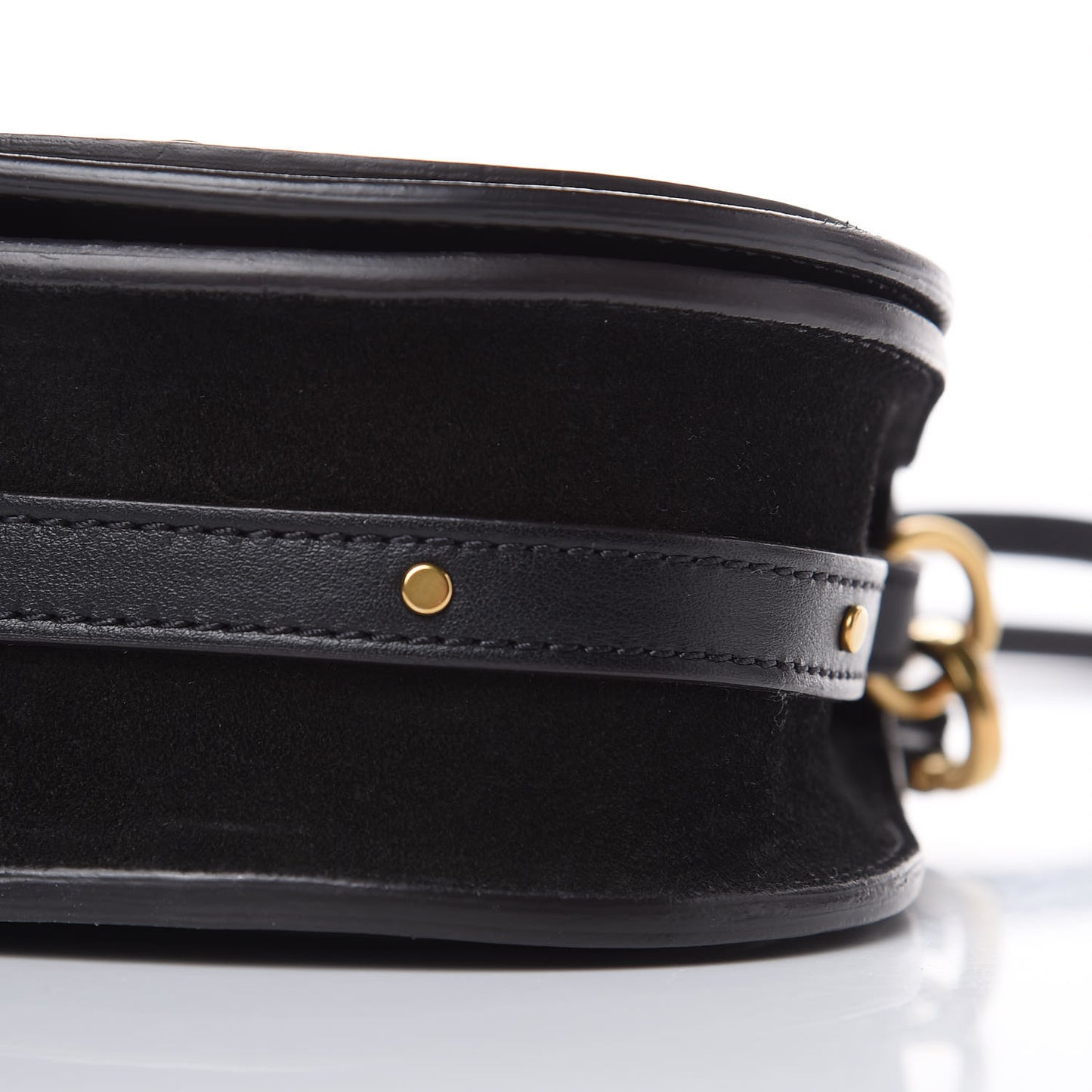 Calfskin Suede Small Nile Bracelet Bag Black