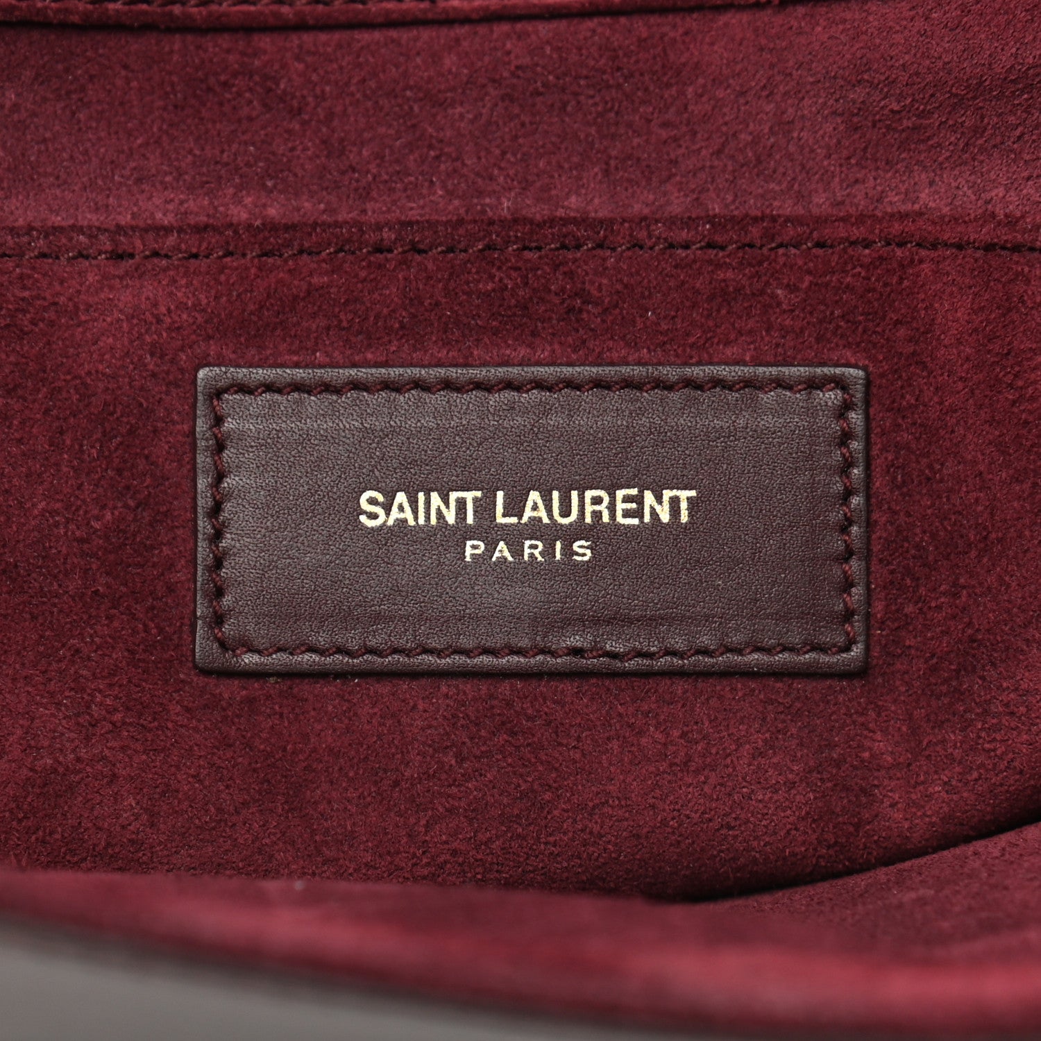 Saint Laurent Textured Leather ChYc Clutch Burgundy 6 of 10