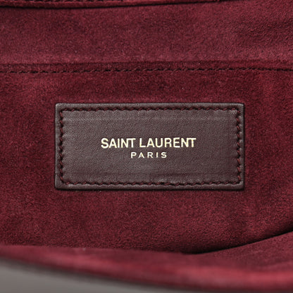Saint Laurent Textured Leather ChYc Clutch Burgundy 6 of 10