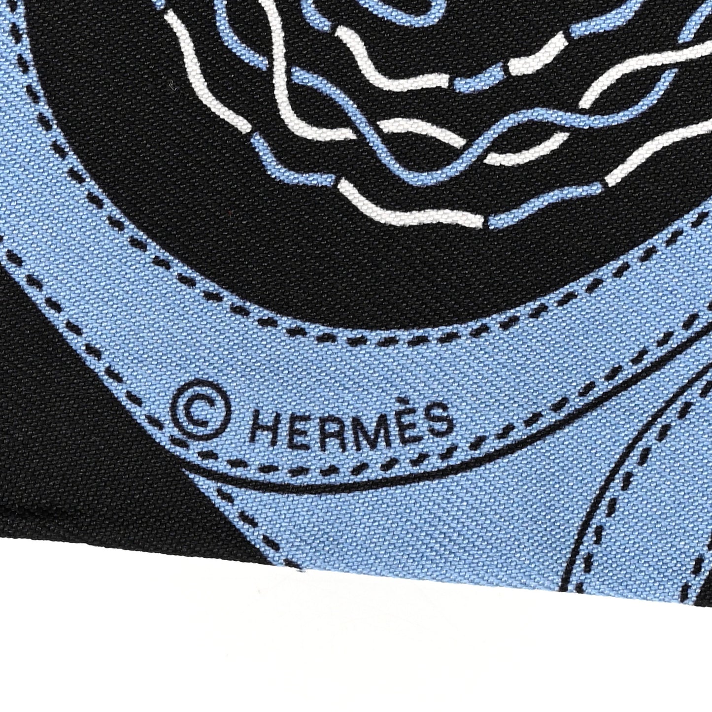 Silk Festival des Amazones Twilly Bleu Jean White Black