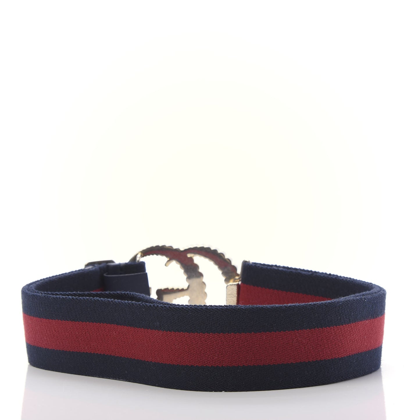 Canvas Torchon Double G Web Belt 90 36 Navy Red