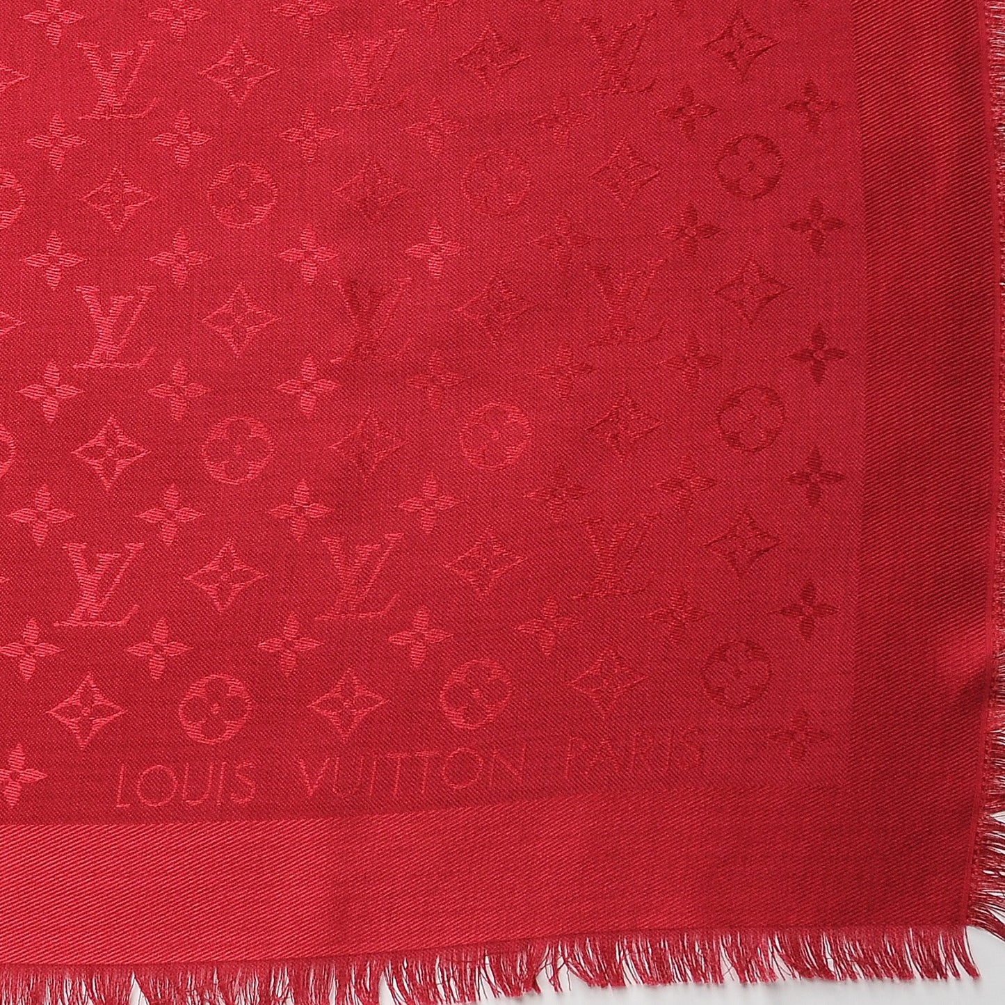 Silk Wool Monogram Shawl Pomme D'Amour