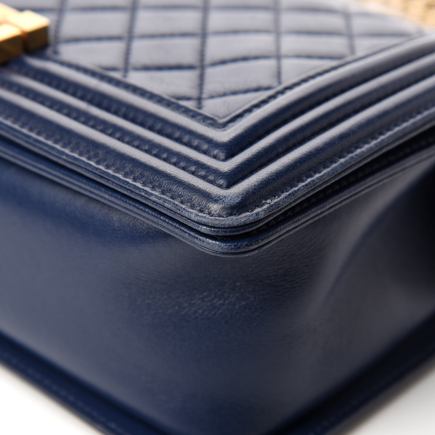 Chanel Lambskin Quilted Medium Boy Flap Dark Navy 9 of 12