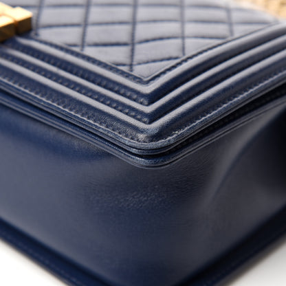 Chanel Lambskin Quilted Medium Boy Flap Dark Navy 9 of 12