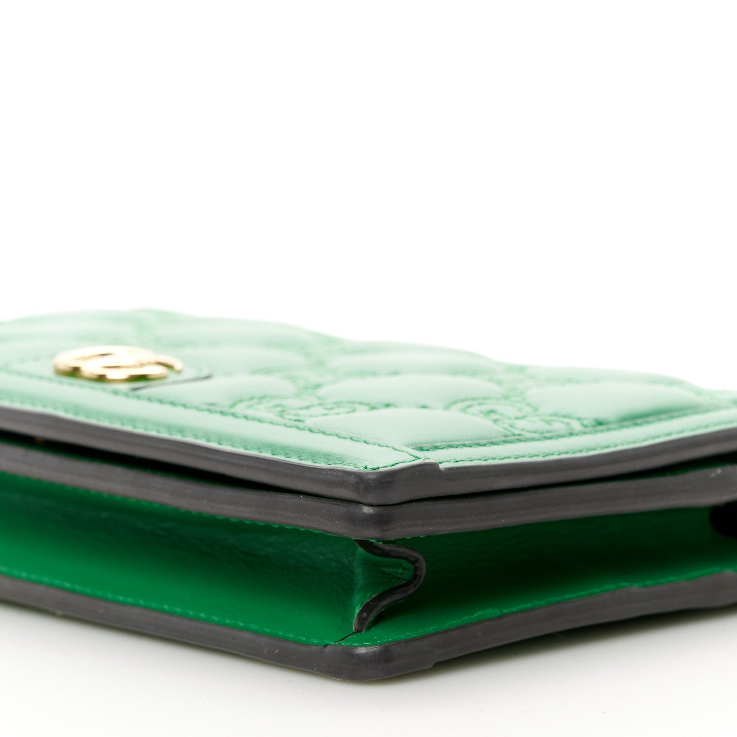 Gucci Calfskin GG Matelasse Chain Wallet Spring Green 10 of 11
